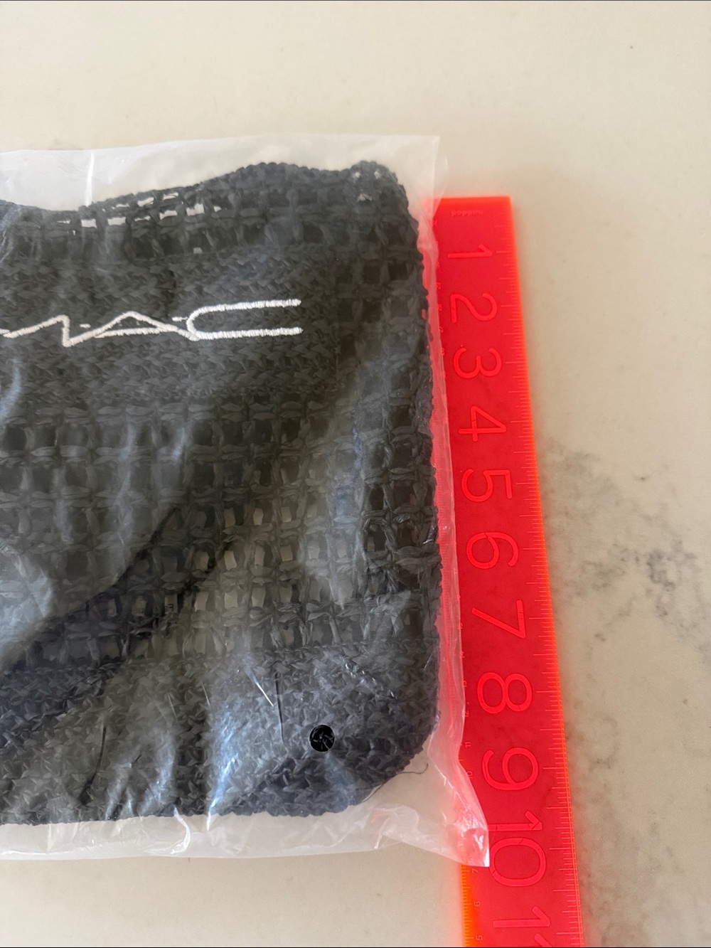 MAC Cosmetics Black Crochet Mesh Tote with Logo Patch - Picture 5 of 5